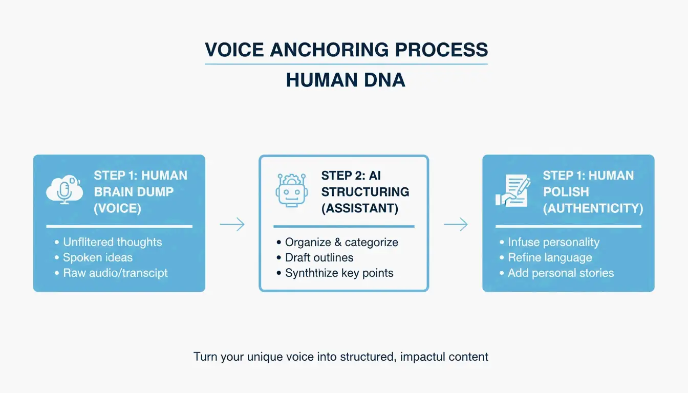 Le processus d’ancrage vocal en 3 étapes.